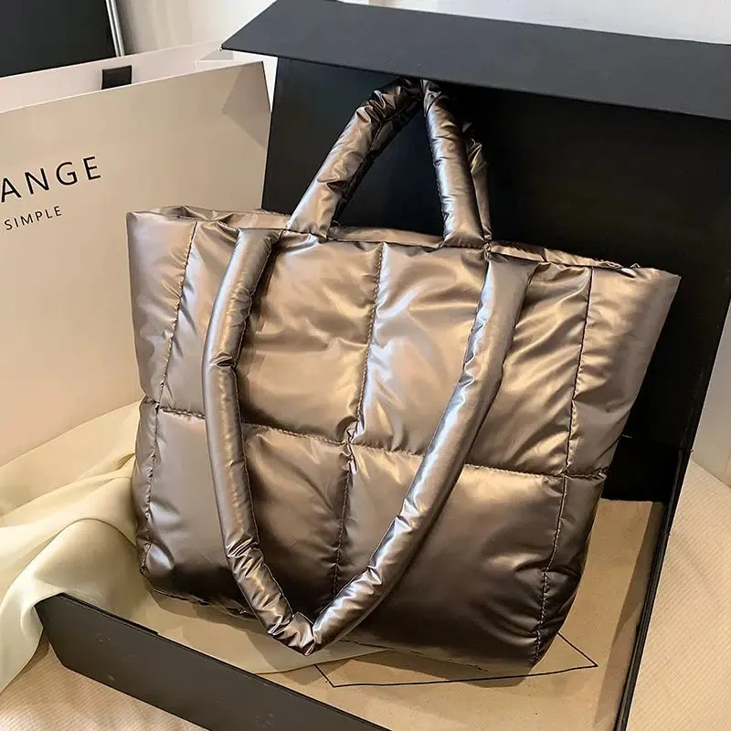 Quilted Puffer Tote Bag