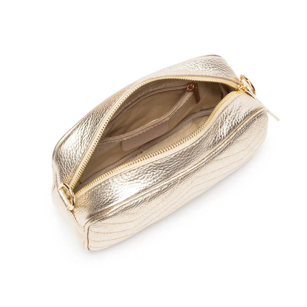 Quilted Tapered Crossbody Bag - Gold