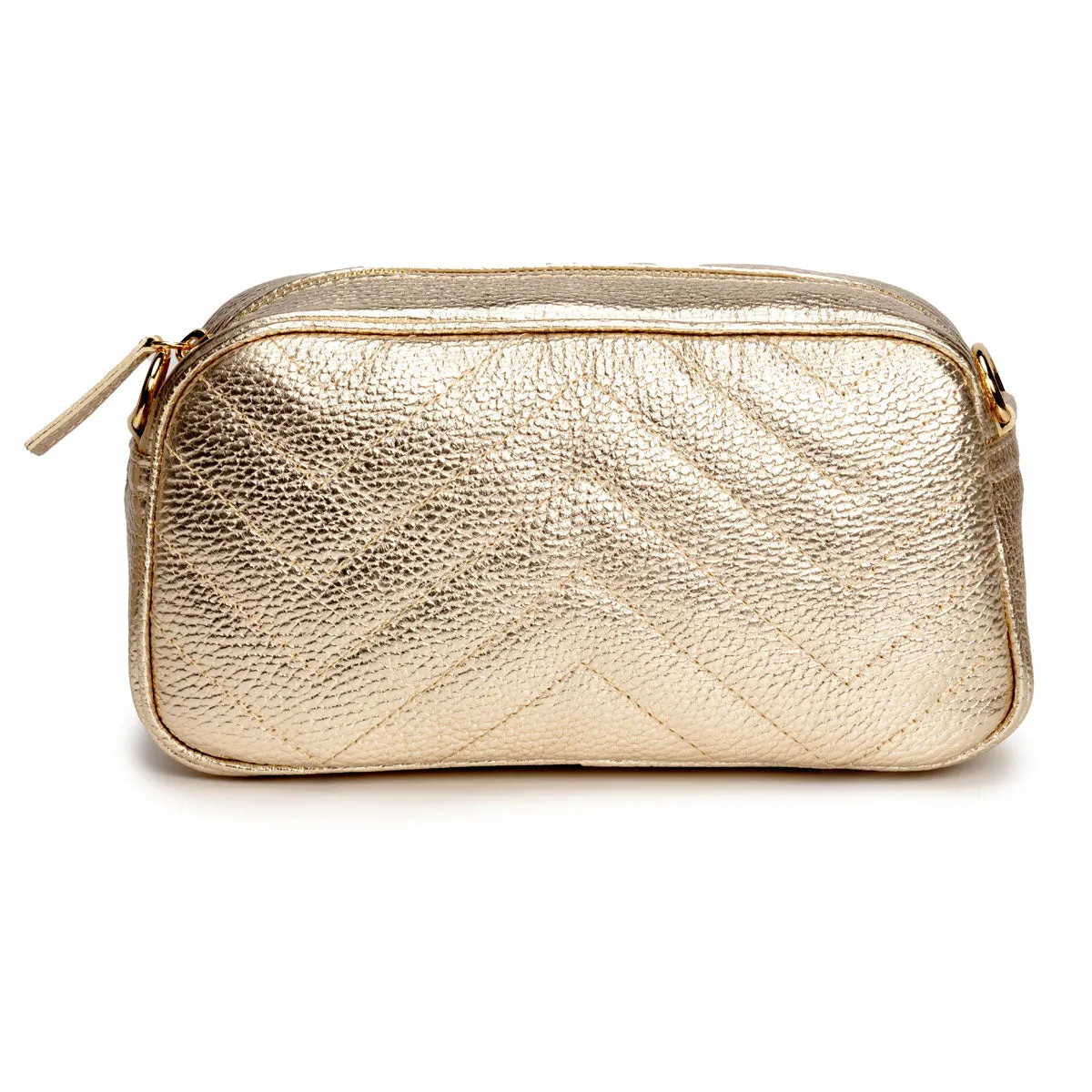 Quilted Tapered Crossbody Bag - Gold