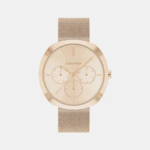 Shape Women Gold Analog Mesh Watch 25200340