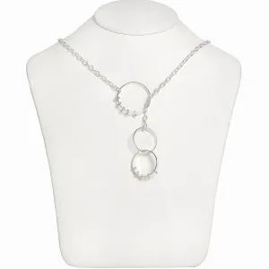 Silver Moonscape Lariat Necklace