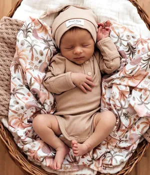 Snuggle Hunny Long Sleeve Organic Bodysuit - Pebble