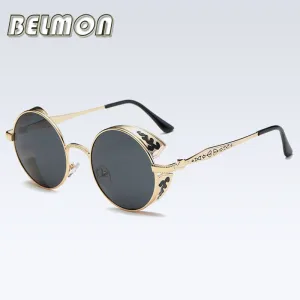 Steampunk Goggles Polarized Sunglasses Women Men Brand Designer Vintage Sun Glasses Ladies For Male Female Retro  RS134