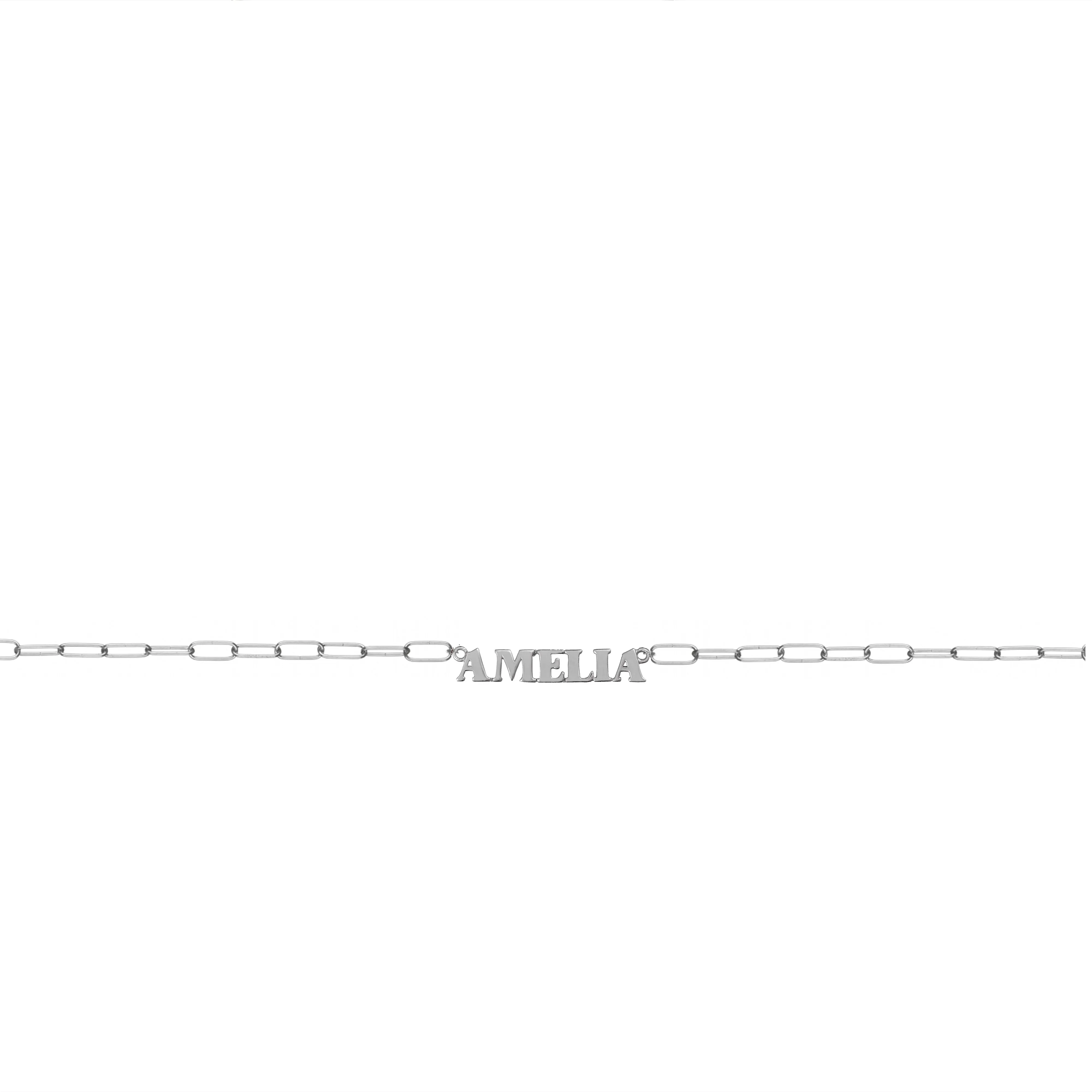 Sterling Silver Nameplate Necklace With Chain Link