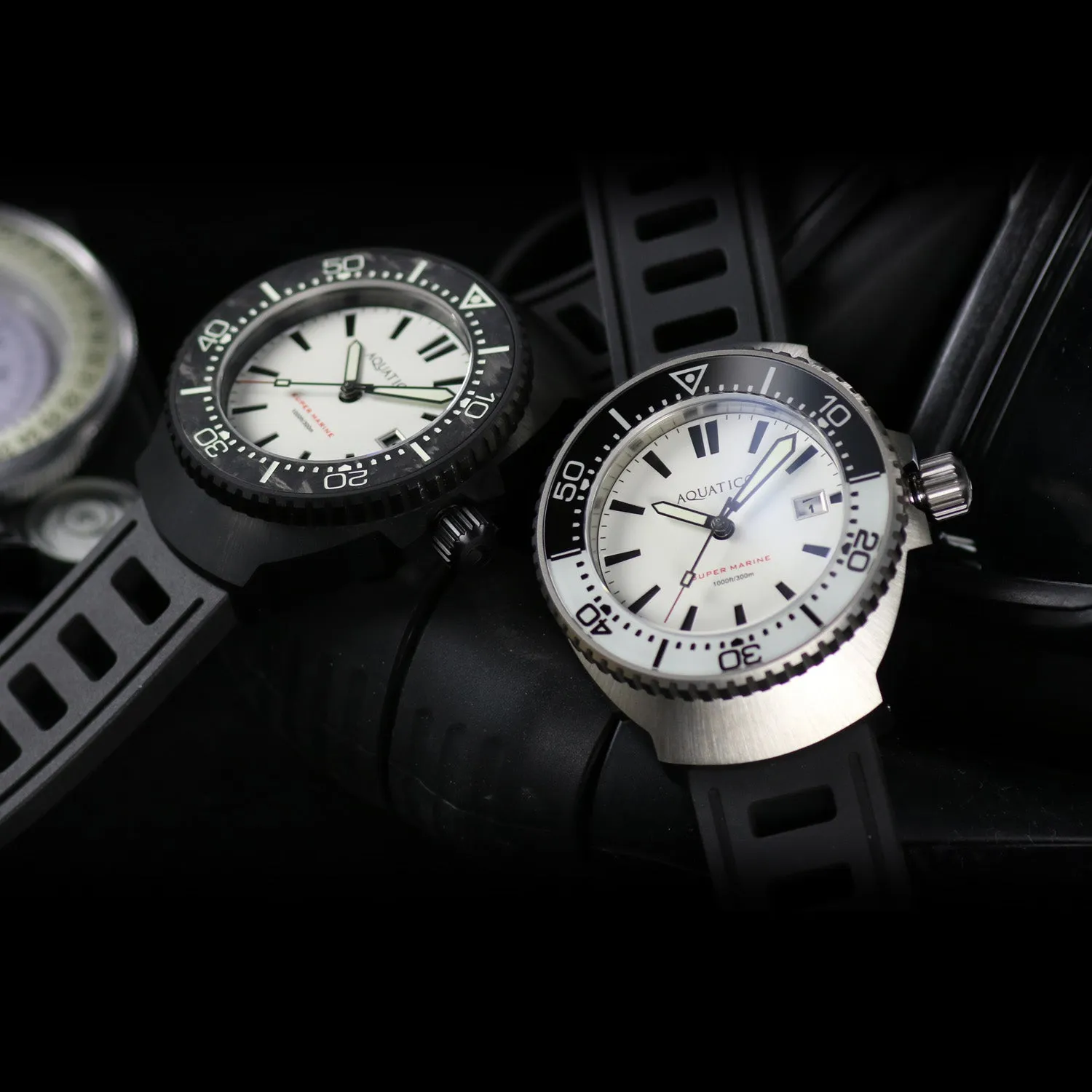 Super Marine Titanium Full Lume White Dial Sapphire Inlay Watch