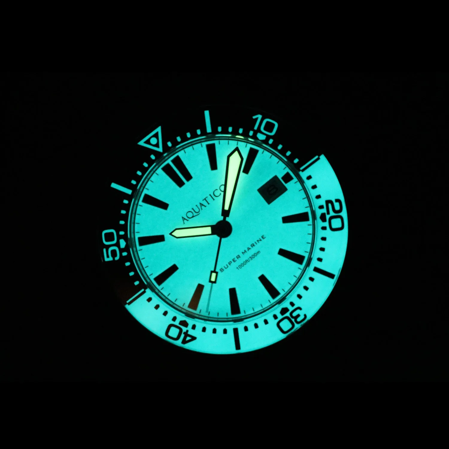 Super Marine Titanium Full Lume White Dial Sapphire Inlay Watch