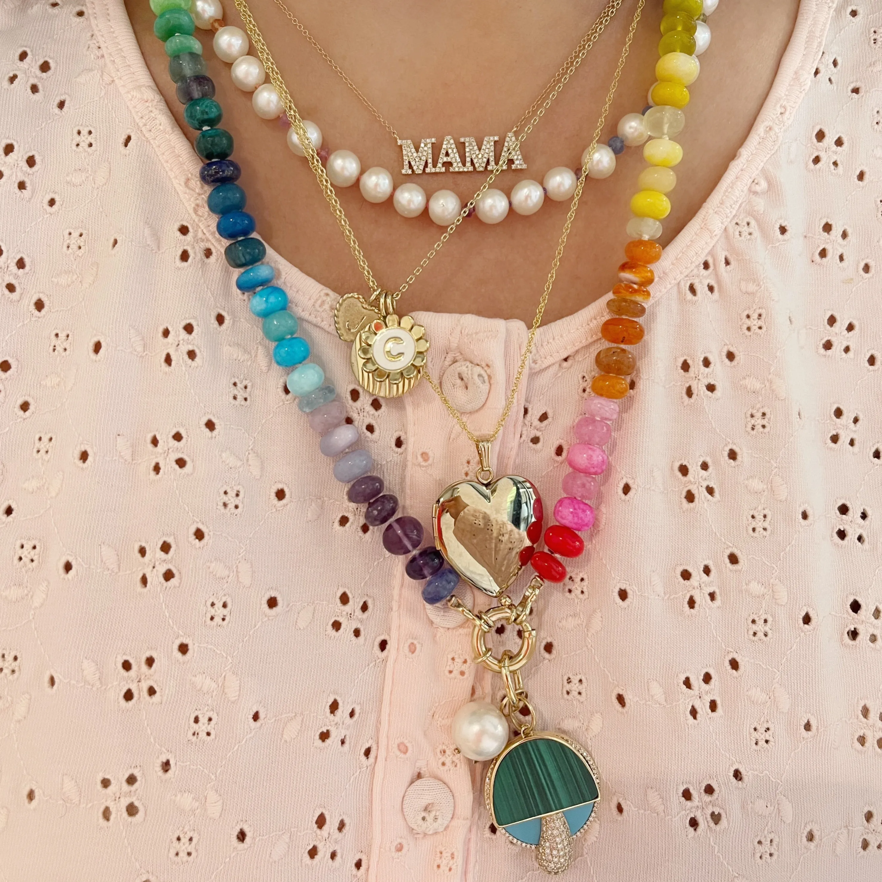 Sweetheart Imperial Disc Pendant Necklace