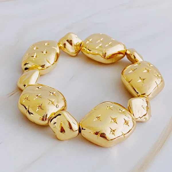 TEEK - Starlight Golden Pebble Stretch Bracelet