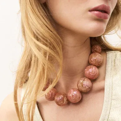 Vanessa Baroni - Beads Necklace Peach Marble
