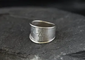 Wide Silver Band - Friendship Statement Ring - Chunky Silver Band