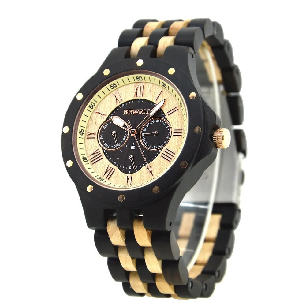 Wooden Large Dial Quartz Watch For Men