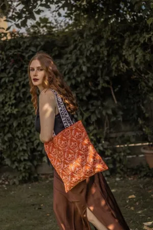 Xander Kostroma  -Limited Edition Skull Logo Eco Shopping Bag (Orange) –100% Cotton Canvas (38cm x 35cm) –Perfect for Eco Friendly yet Fashionable Bag Lovers