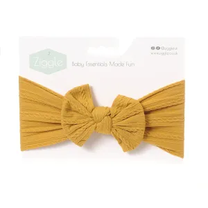 Ziggle Top Bow Turban Headband Mustard