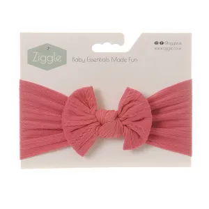 Ziggle Top Bow Turban Headband Raspberry