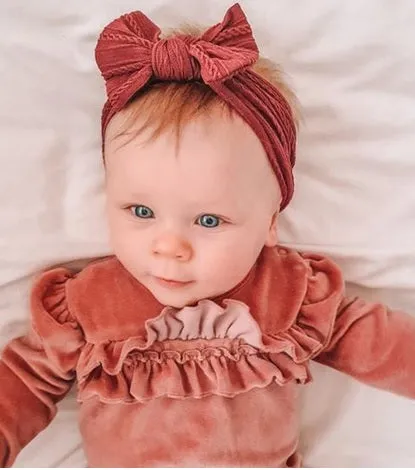 Ziggle Top Bow Turban Headband Raspberry