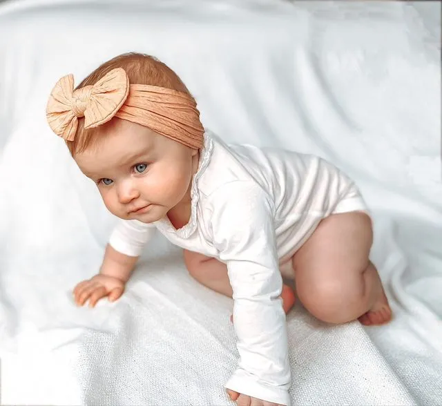Ziggle Top Bow Turban Headband Rose Pink