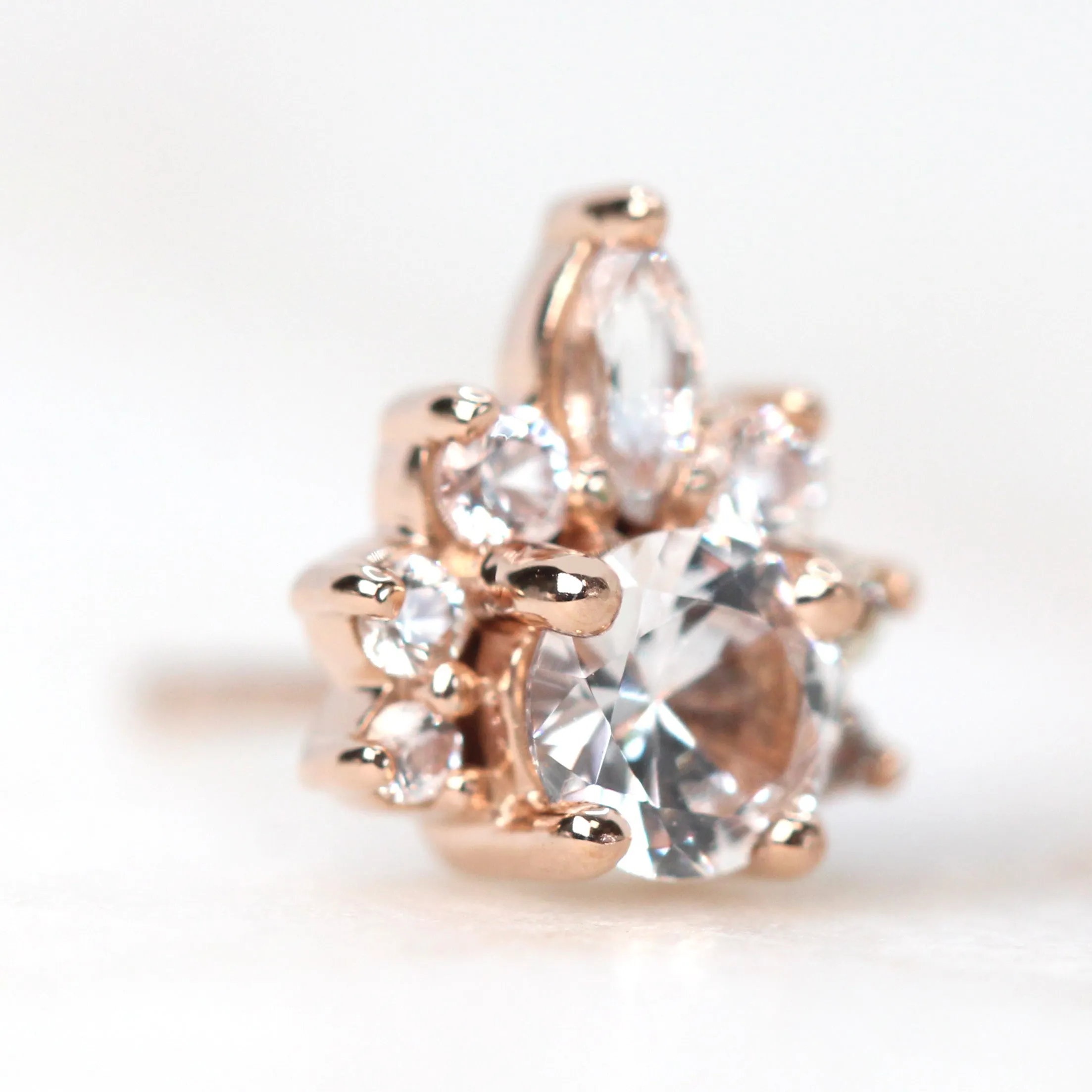 Zoe Earrings with White Sapphires - Made to Order, Choose Your Gold Tone