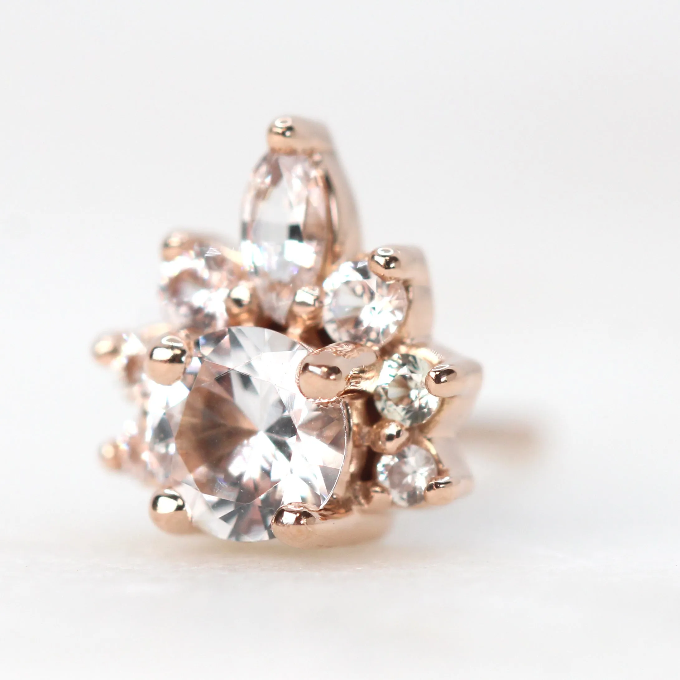 Zoe Earrings with White Sapphires - Made to Order, Choose Your Gold Tone